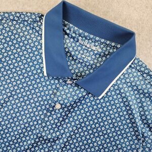 Bonobos Golf Polo Shirt Slim Fit Mens L Performance Blue‎ Geometric Print